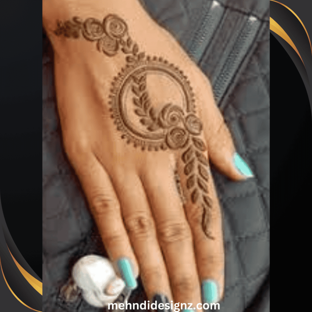 Modern and Classic Arabic Back Hand Mehndi Art 7 back hand mehndi design