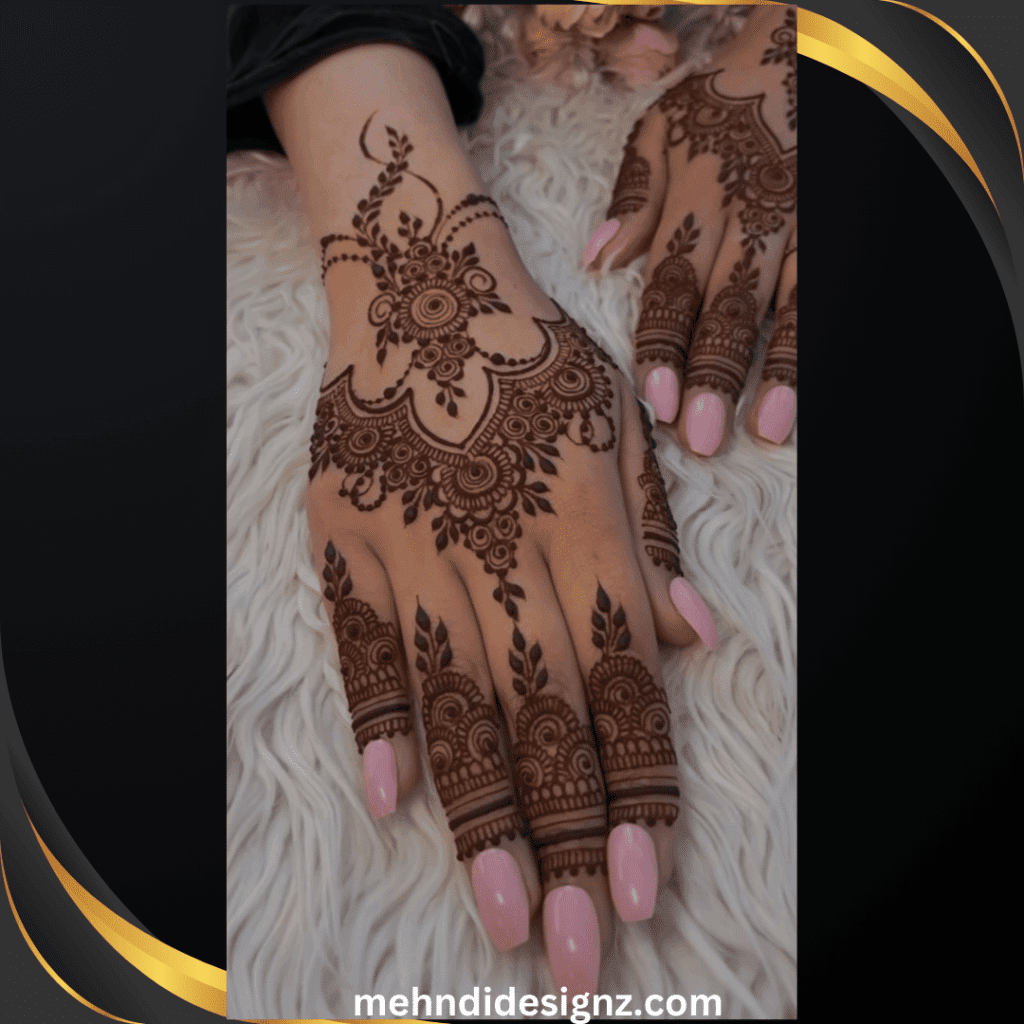 25 Gorgeous Back Hand Mehndi Designs to Flaunt in 2025! 2 stylish back hand mehndi design