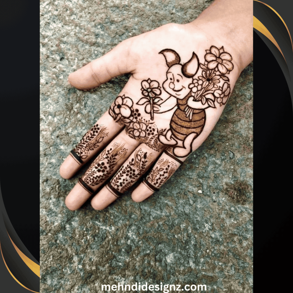 Simple Mehndi Designs for Kids That Even Beginners Can Try! 39 simple mehndi designs for kids Pooh