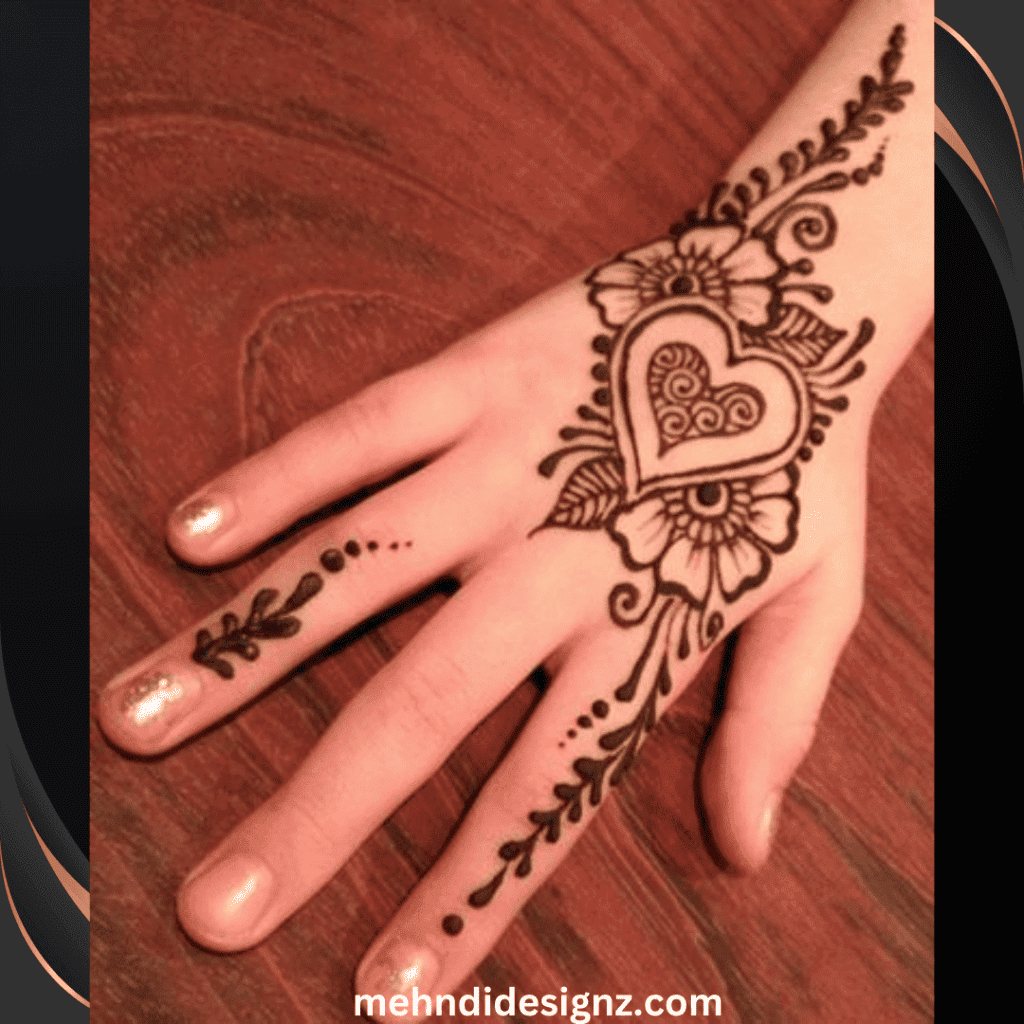 simple Dil mehndi design