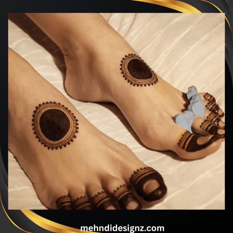simple mehndi design for leg