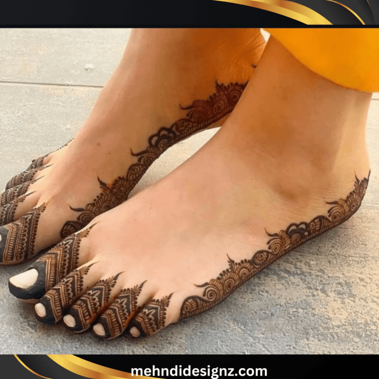stylish foot mehndi design