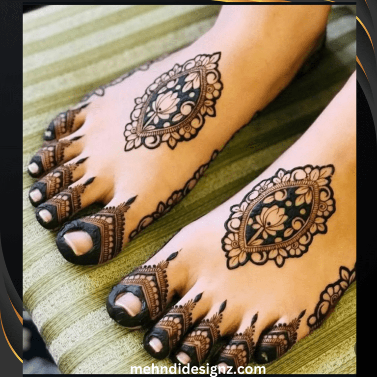 simple mehndi design for legs