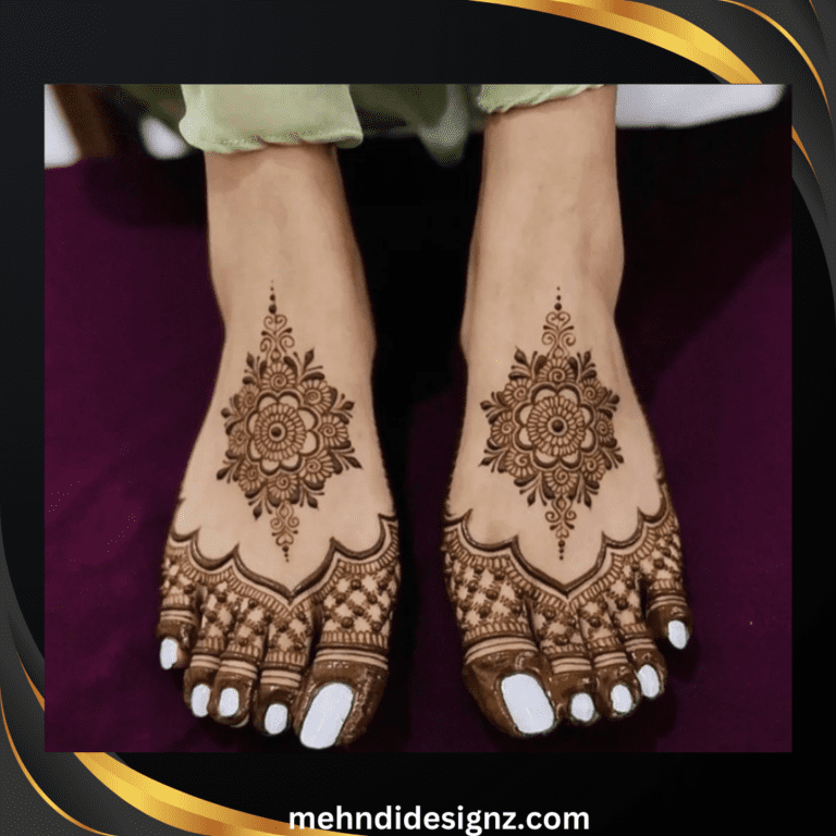 simple mehndi design for feet