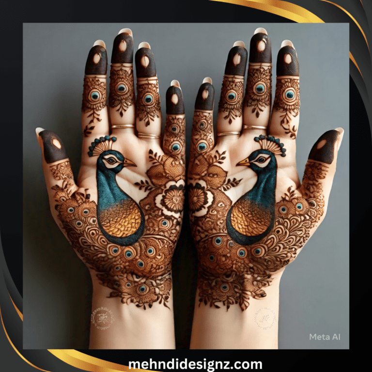 Mor feather mehndi design