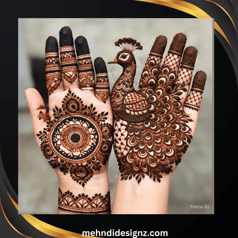 beautiful peacock mehndi design
