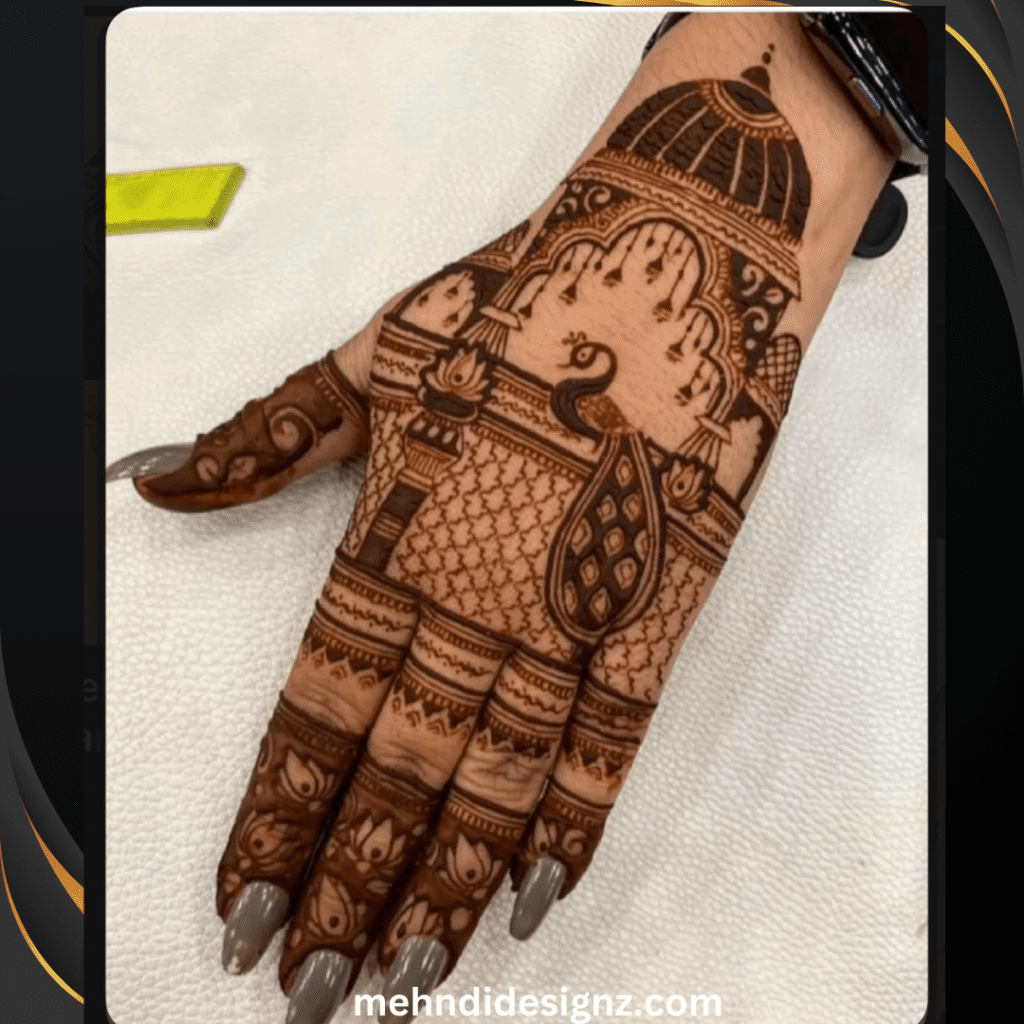 Royal Peacock Mehndi Designs: Stunning Mor Wali Mehndi! 24 back hand peacock mehndi design