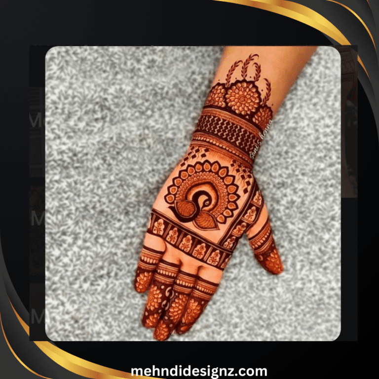 simple peacock mehndi design