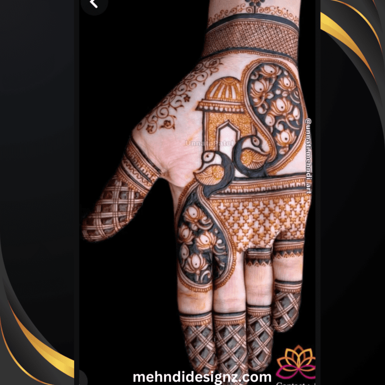 front hand peacock mehndi design