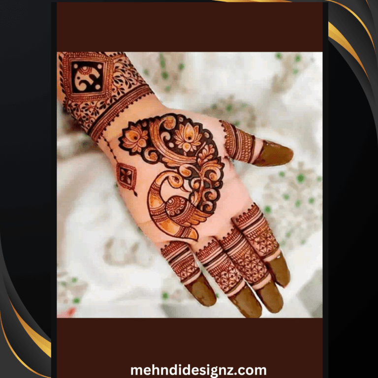 peacock mehndi design for girl