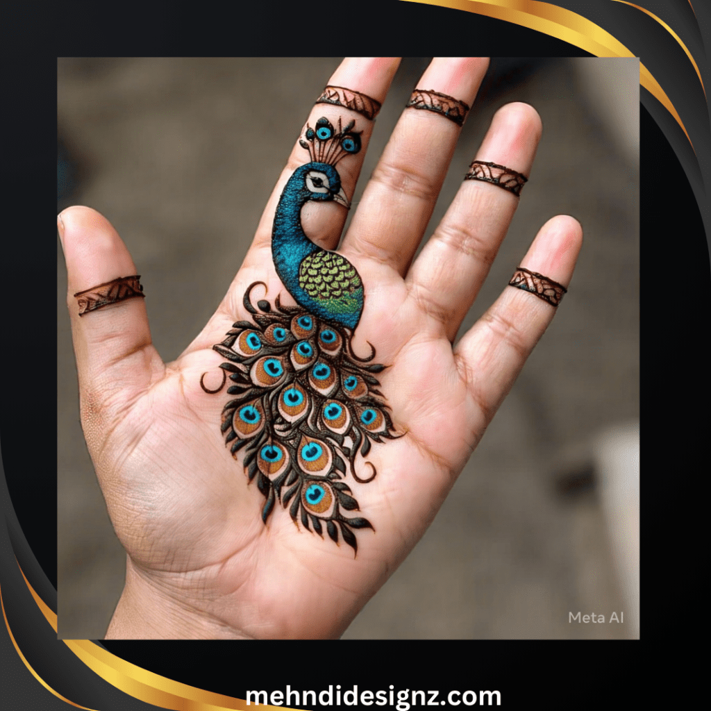 Royal Peacock Mehndi Designs: Stunning Mor Wali Mehndi! 15 simple mehndi design peacock