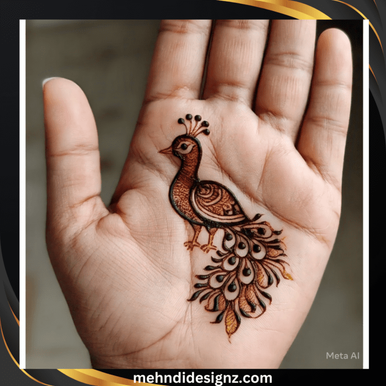 peacock feather krishna mehndi design