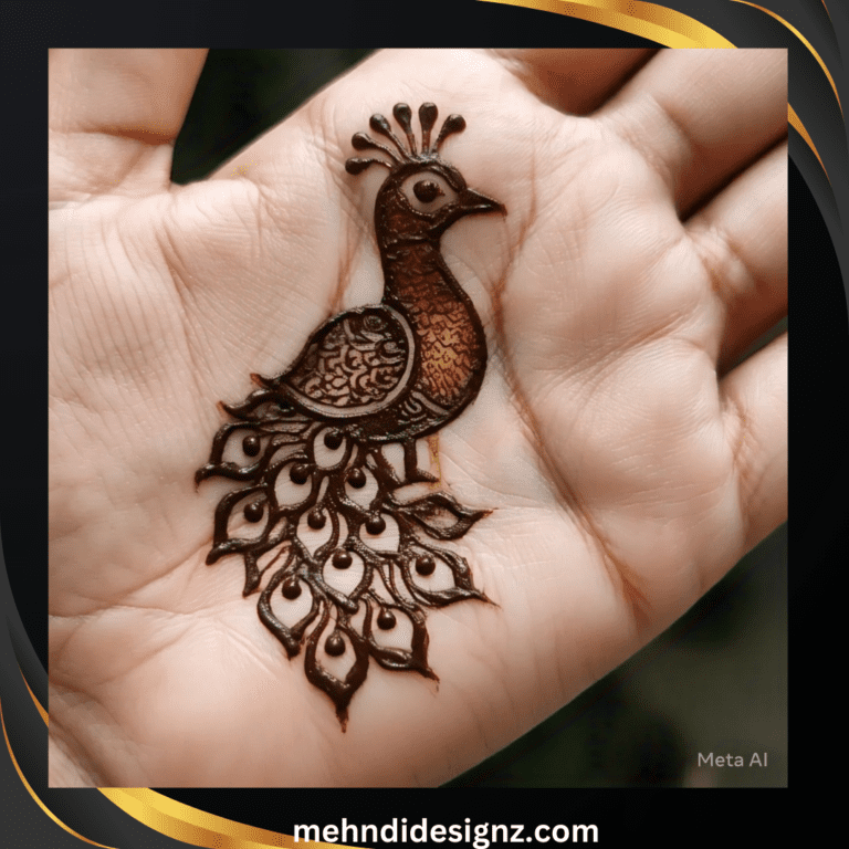 stylish peacock mehndi design