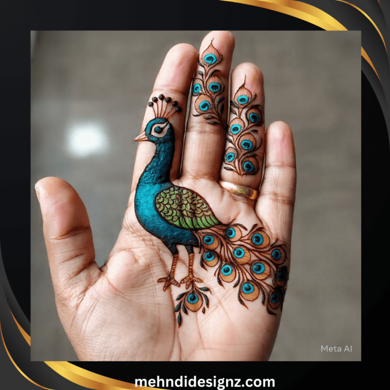 easy simple peacock mehndi design