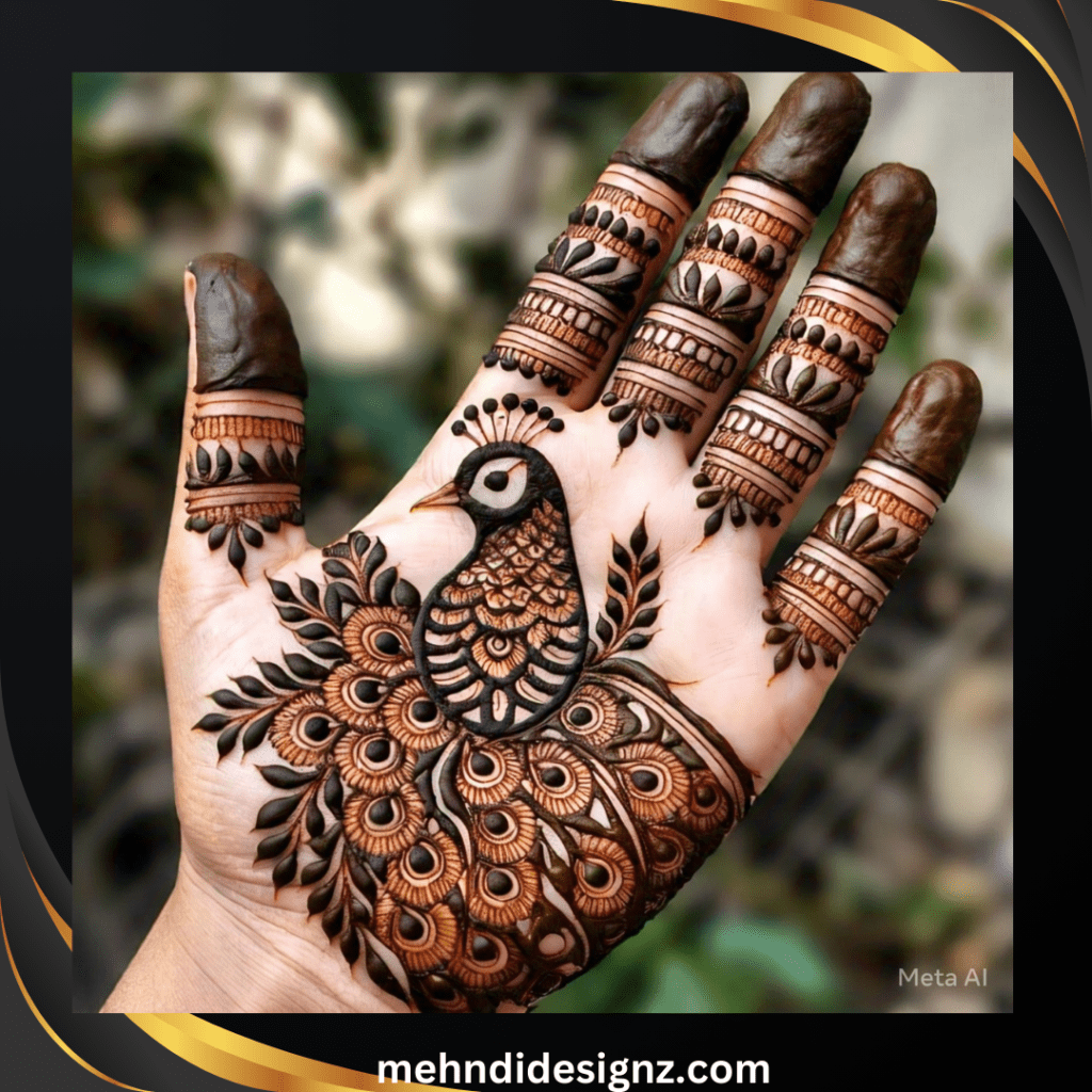 Royal Peacock Mehndi Designs: Stunning Mor Wali Mehndi! 31 easy simple peacock mehndi design