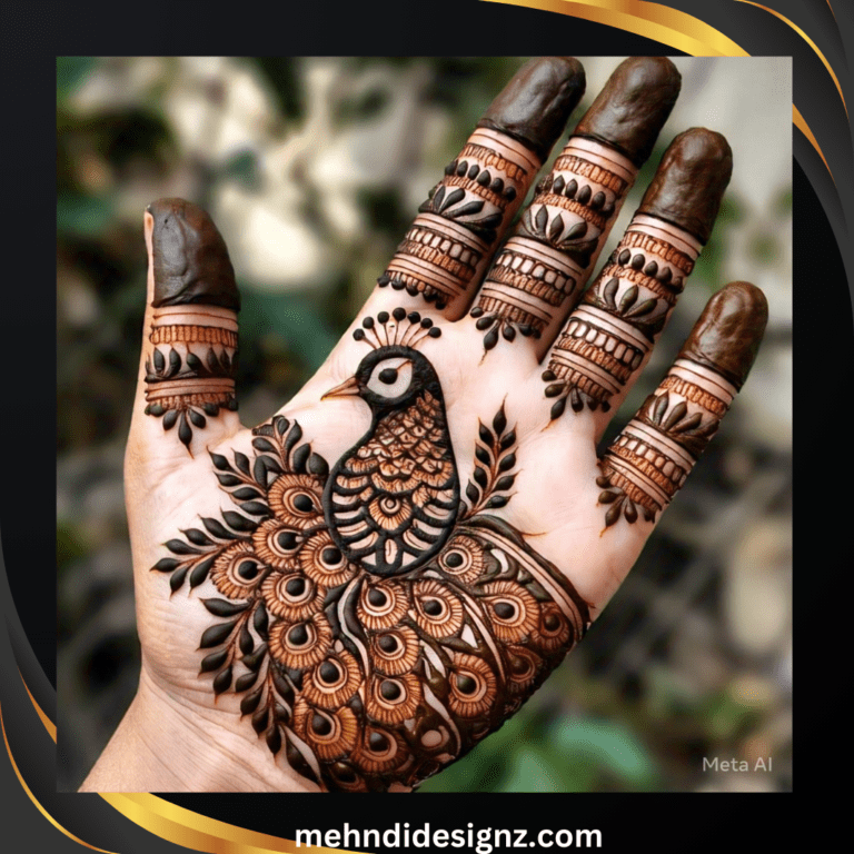 easy simple peacock mehndi design