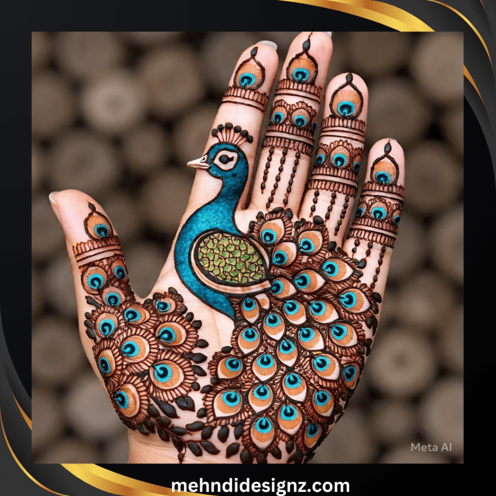 Royal Peacock Mehndi Designs: Stunning Mor Wali Mehndi! 19 mehndi peacock design