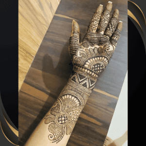 stylish full hand bridal mehndi design