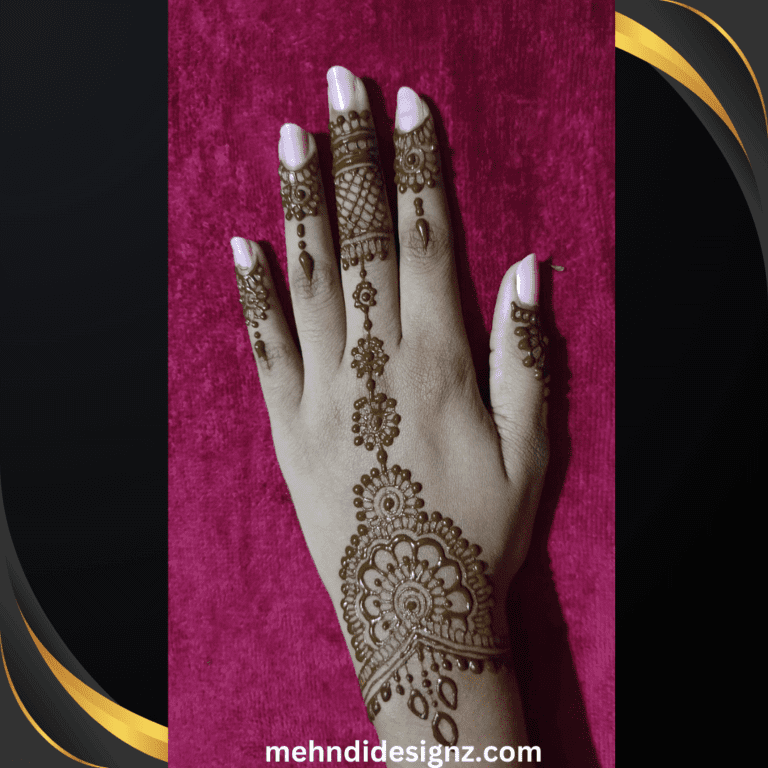 finger mehndi design 10 Arabic Back Hand Mehndi
