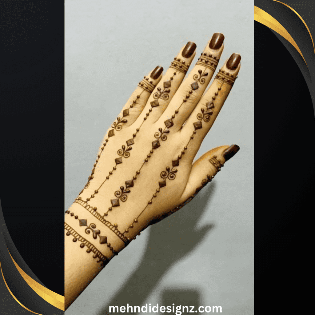 Minimalist floral mehndi for index finger