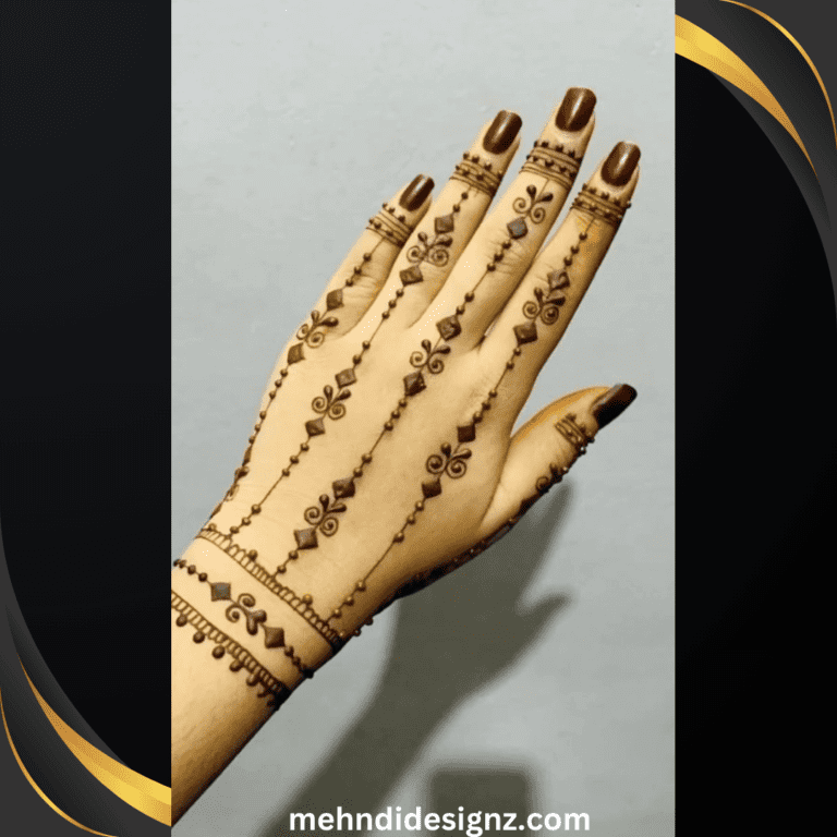 Minimalist floral mehndi for index finger