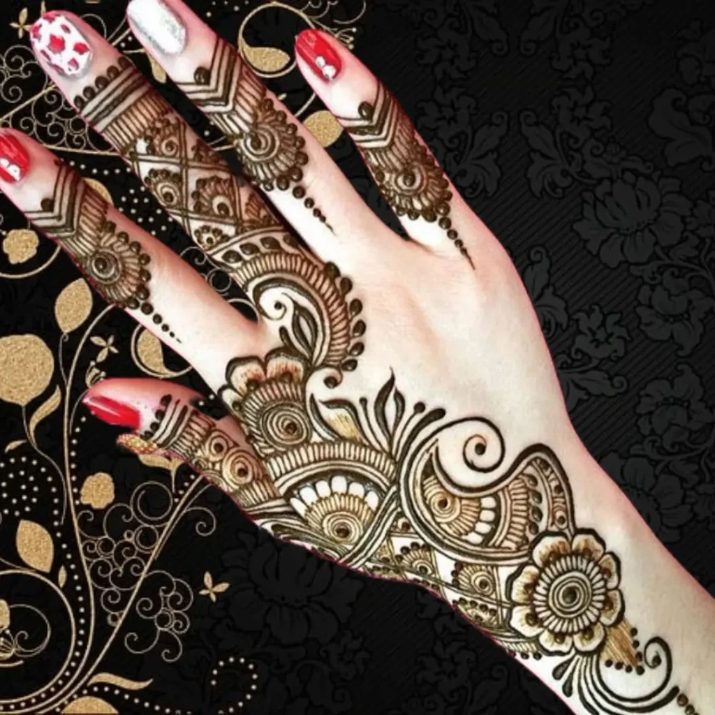Modern and Classic Arabic Back Hand Mehndi Art 13 royal easy back hand mehndi design