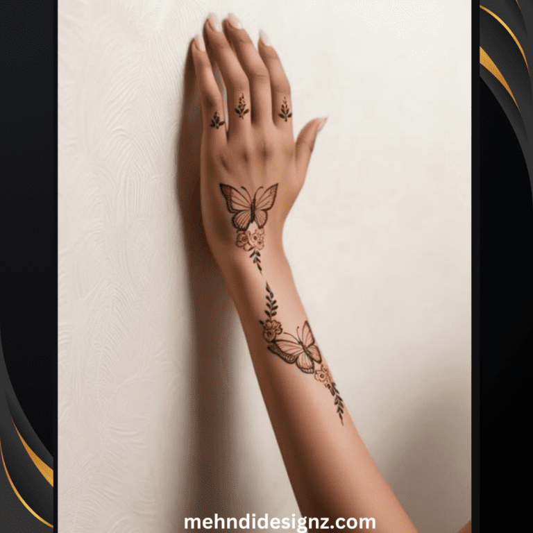cute butterfly mehndi design