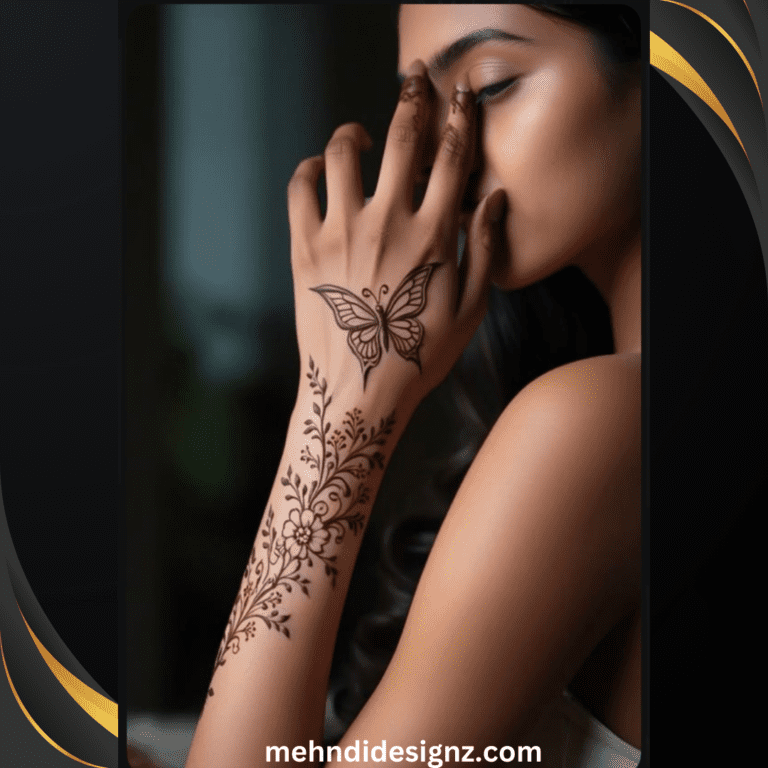 butterfly mehndi design