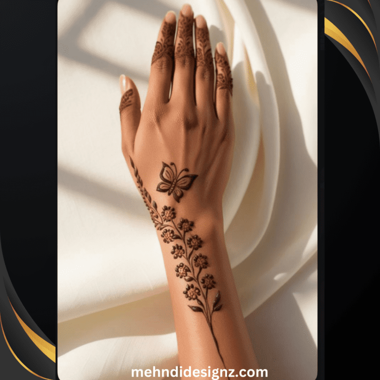 butterfly mehndi design back hand