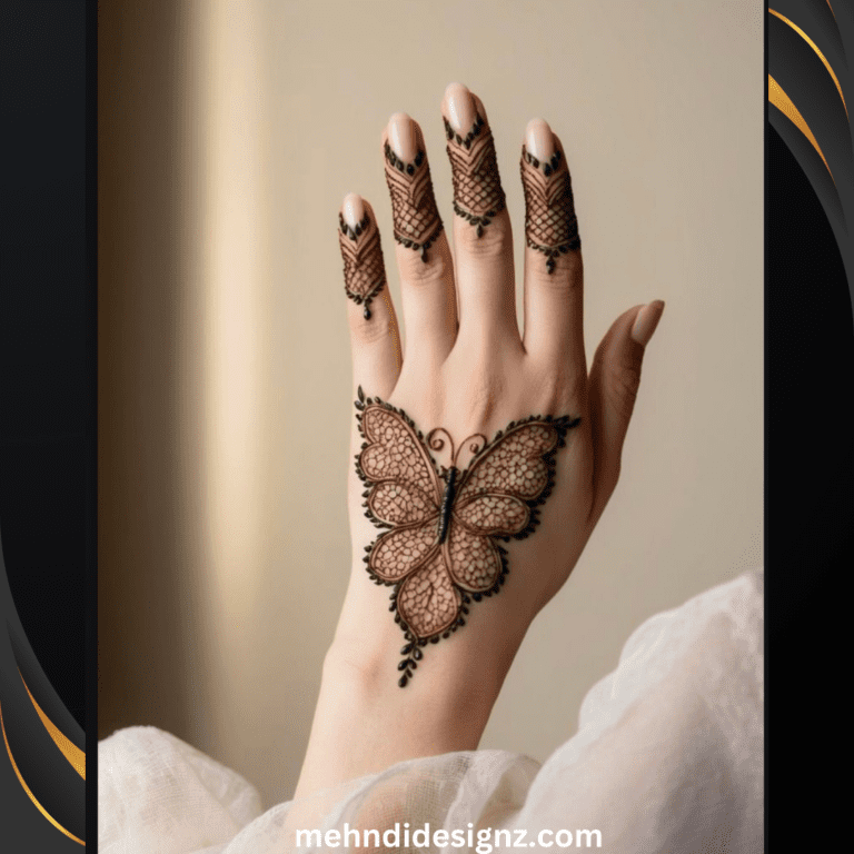 butterfly henna designs on hand