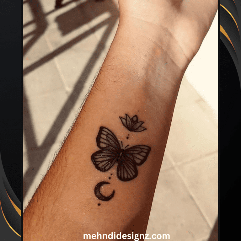 cute butterfly mehndi design