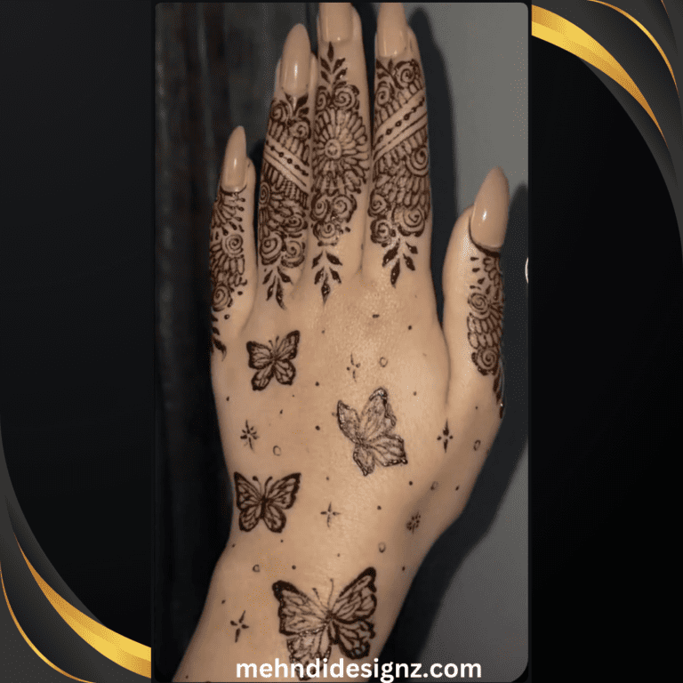 butterfly mehndi design back side