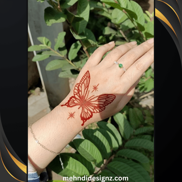 butterfly henna designs on hand