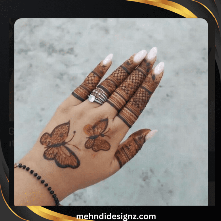 butterfly mehndi design back hand arabic