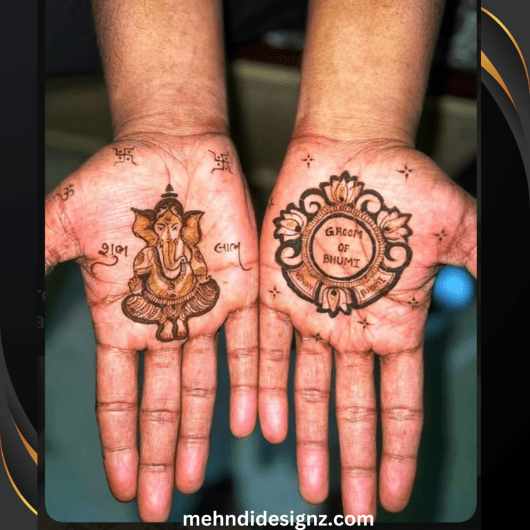 Traditional groom henna patterns