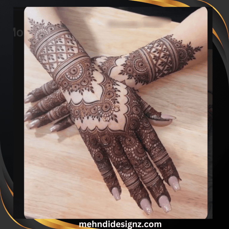 royal back hand mehndi design simple