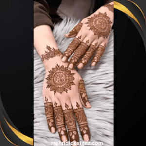 royal circle mehndi design back hand