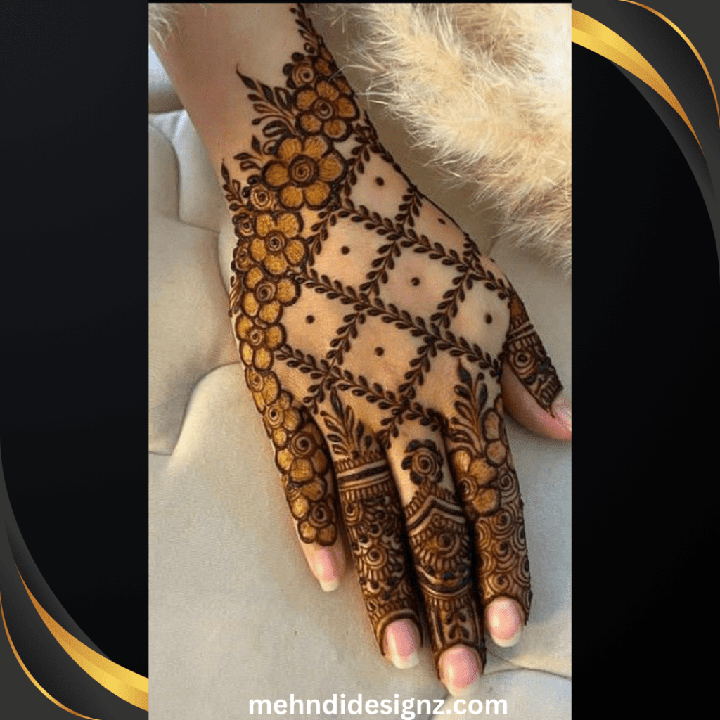 instagram stylish royal back hand mehndi design