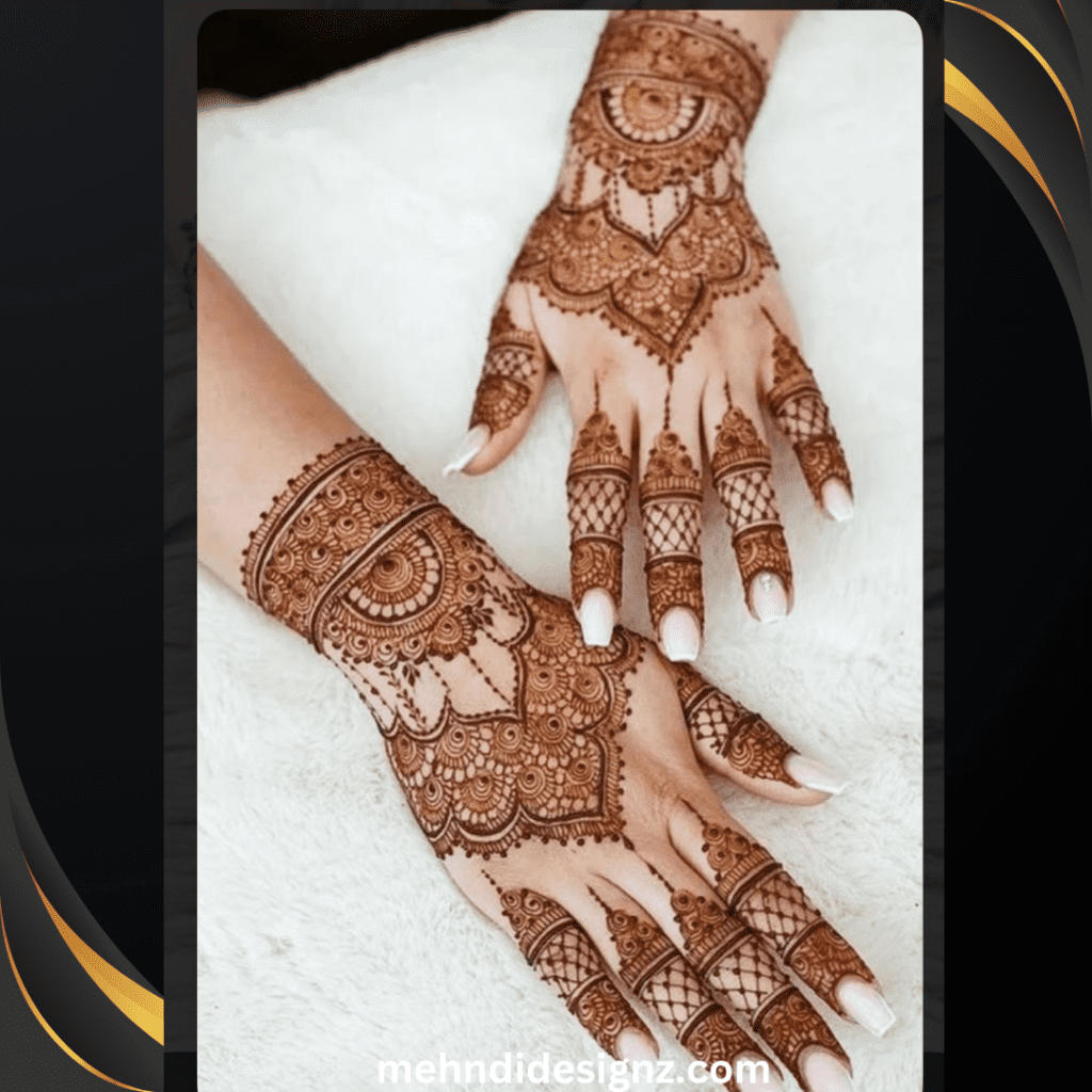 royal stylish back hand mehndi design