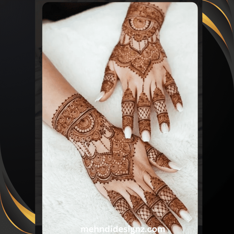 royal stylish back hand mehndi design