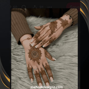 royal front hand mehndi design back side