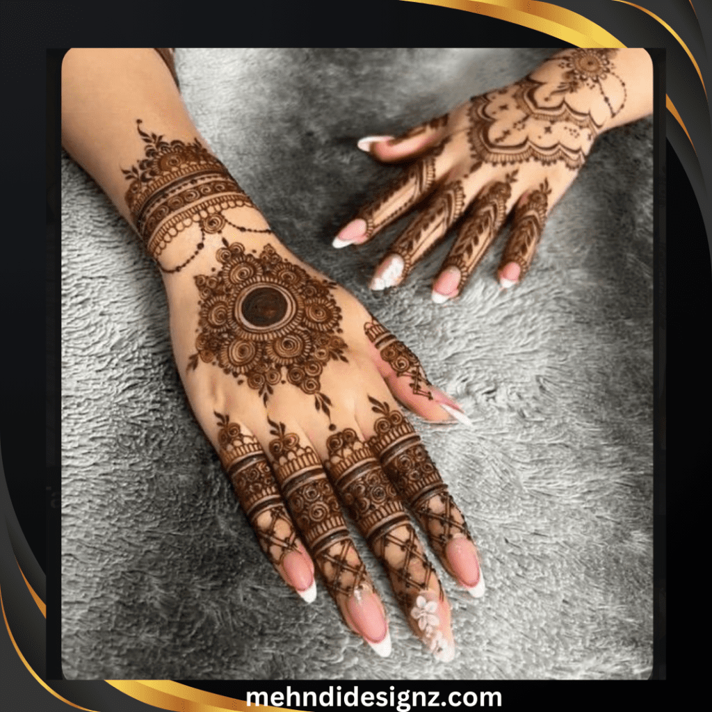 instagram royal back hand mehndi design