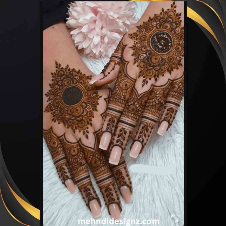 royal back hand mehndi design simple