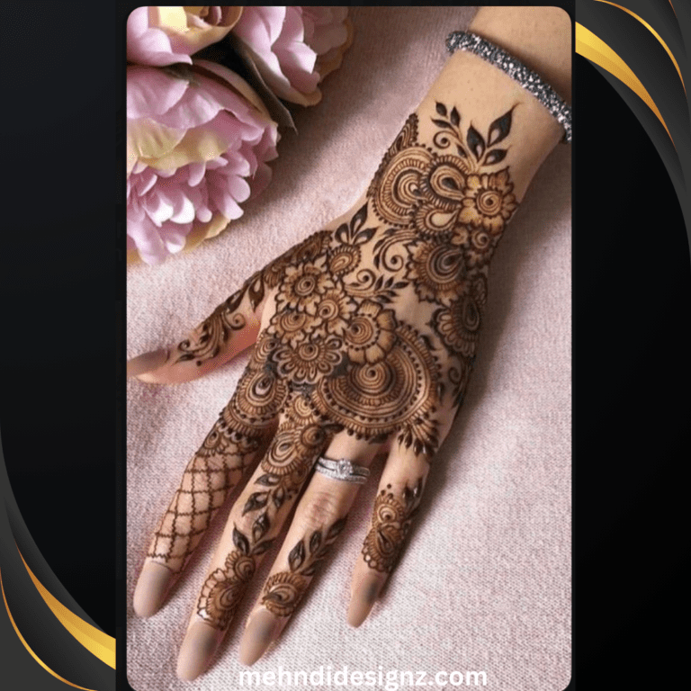 royal finger mehndi design back hand