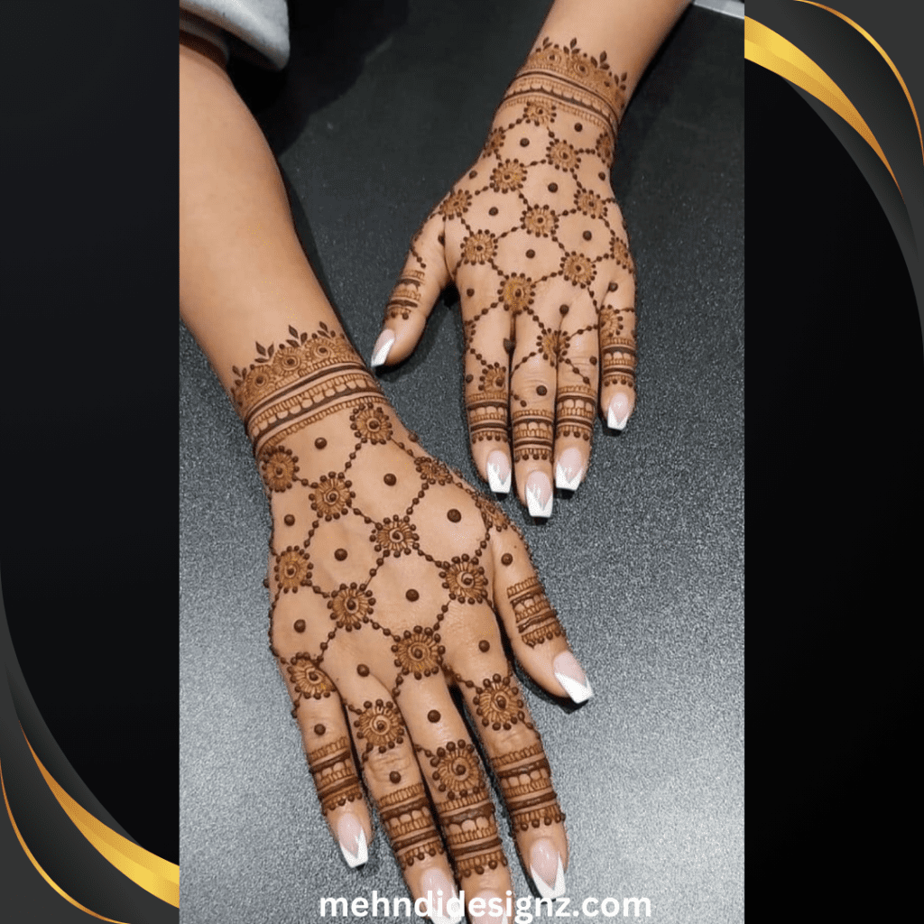 pakistani royal back hand mehndi design