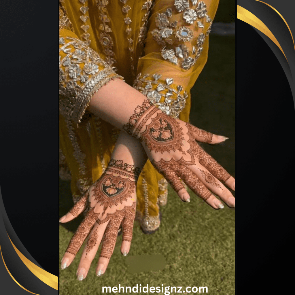 modern stylish mehndi royal back hand mehndi design