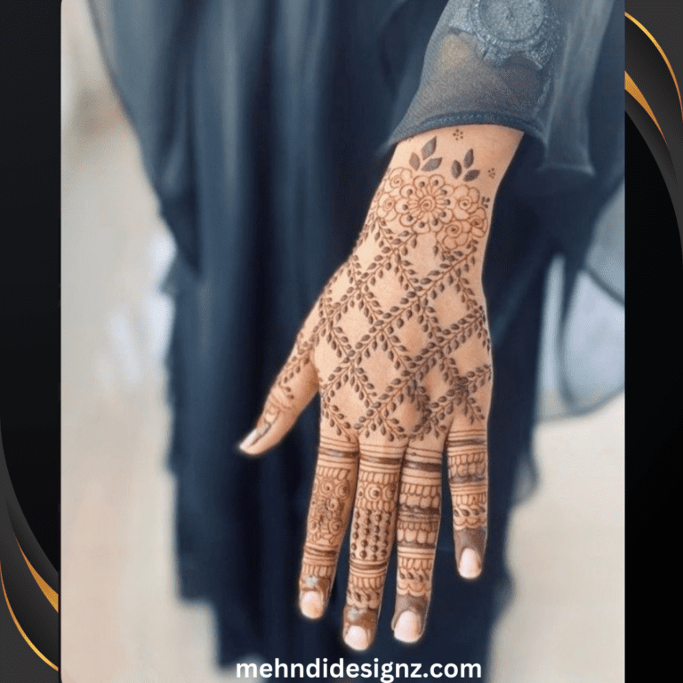 royal finger circle mehndi design back hand