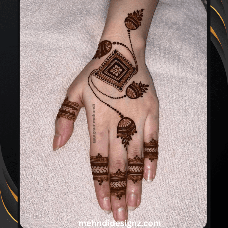 Stylish Jhumka mehndi Design