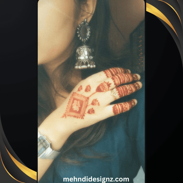 jhumka mehndi design front photo