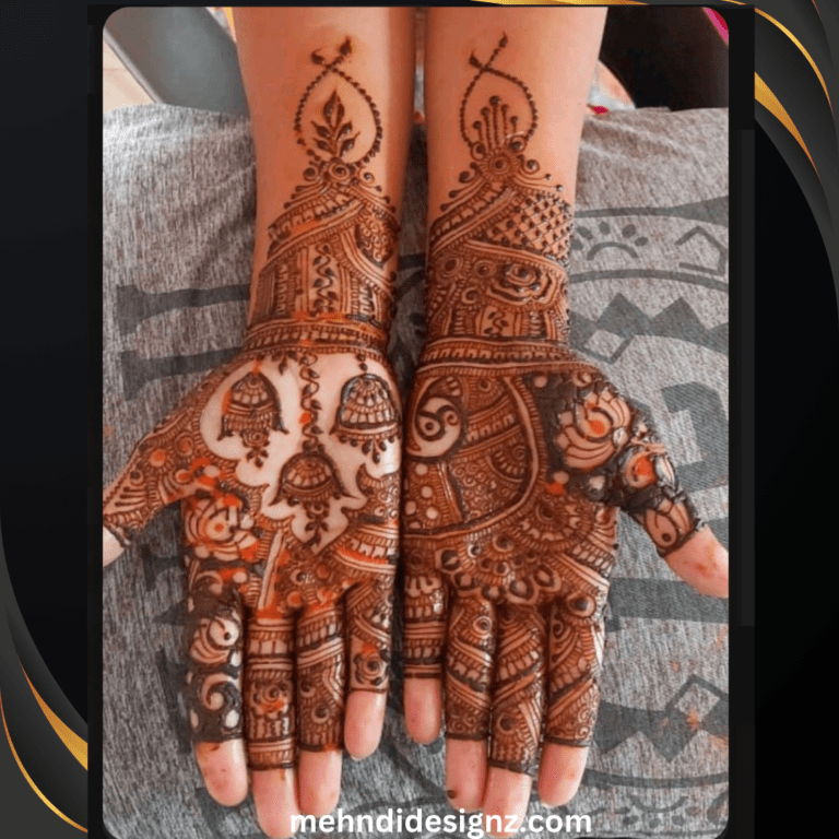 Jhumka Mehndi design bridal